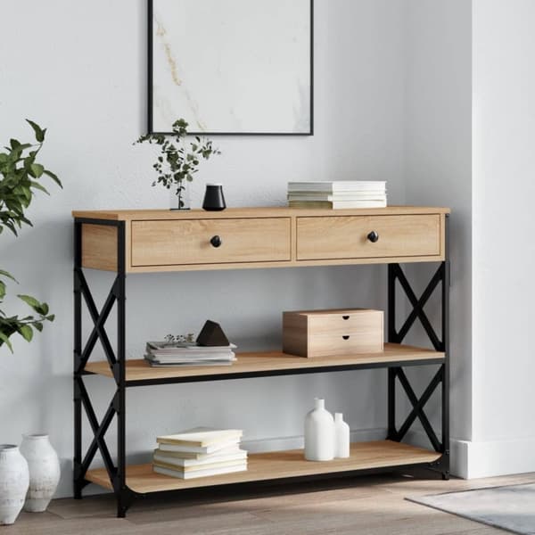 vidaXL Sohvapöytä Sonoma-tammi 100x28x75 cm tekninen puu