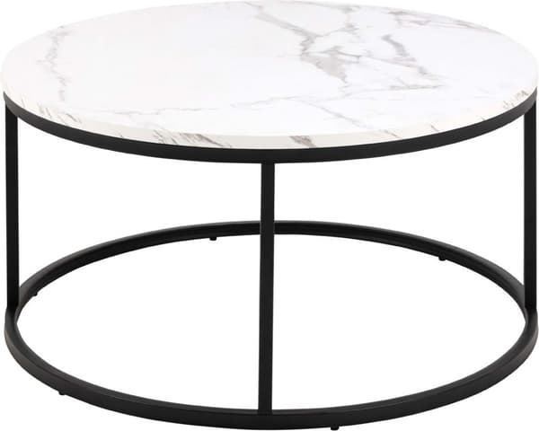 Spiro soffbord Ø80cm marmor vit.