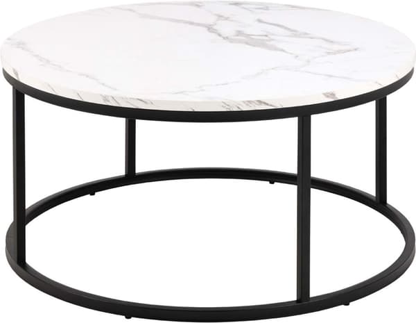 Spiro sofabord Ø80cm marmor hvid.