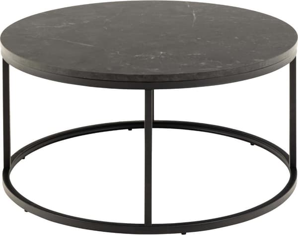 Spiro sofabord Ø80cm marmor sort.