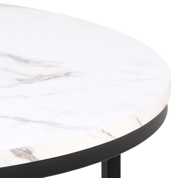 Spiro sofabord Ø80cm marmor hvit.