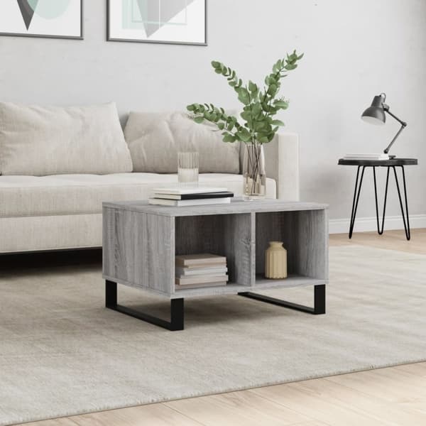 vidaXL sofabord 60x50x36,5 cm konstrueret træ grå sonoma-eg