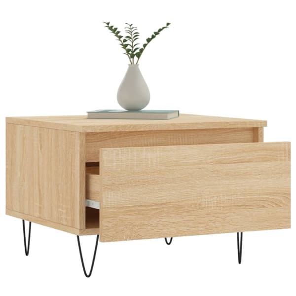 vidaXL Soffbord sonoma-ek 50x46x35 cm konstruerat trä