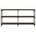 Miniatyrbillede 3 af 10: vidaXL konsolbord 150x29x75 cm konstrueret træ brun egetræ