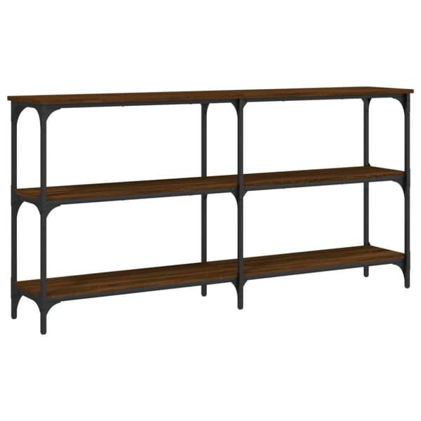 vidaXL konsolbord 150x29x75 cm konstrueret træ brun egetræ