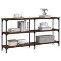 Miniatyrbillede 2 af 10: vidaXL konsolbord 150x29x75 cm konstrueret træ brun egetræ