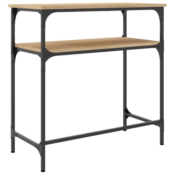 vidaXL konsolbord 75x35,5x75 cm konstrueret træ sonoma-eg