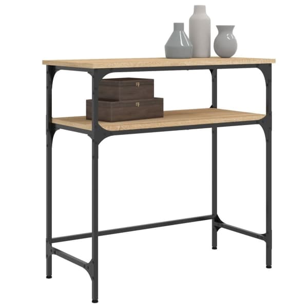 vidaXL konsolbord 75x35,5x75 cm konstrueret træ sonoma-eg