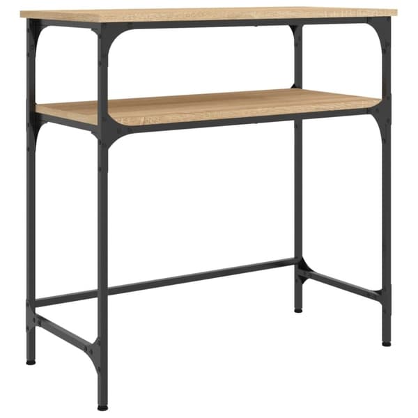 vidaXL konsolbord 75x35,5x75 cm konstrueret træ sonoma-eg
