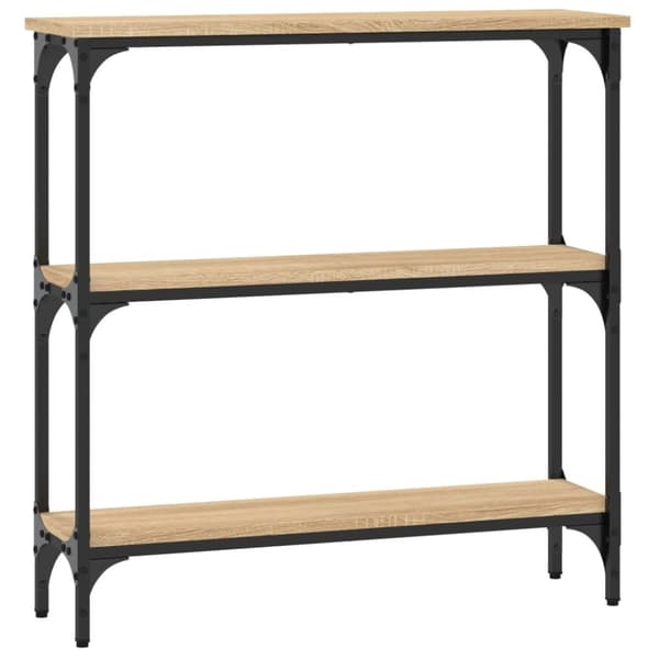 vidaXL konsolbord 75x22,5x75 cm konstrueret træ sonoma-eg