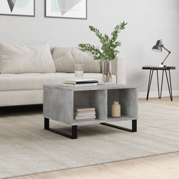 vidaXL Soffbord betonggrå 60x50x36,5 cm konstruerat trä