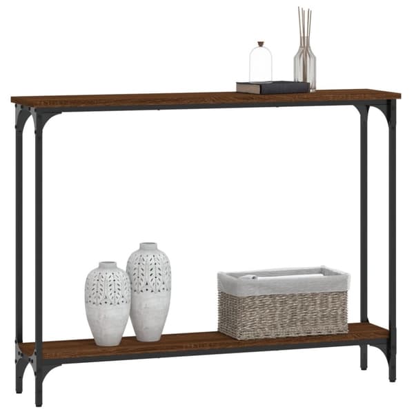 vidaXL Konsollbord brun eik 100x22,5x75 cm konstruert tre