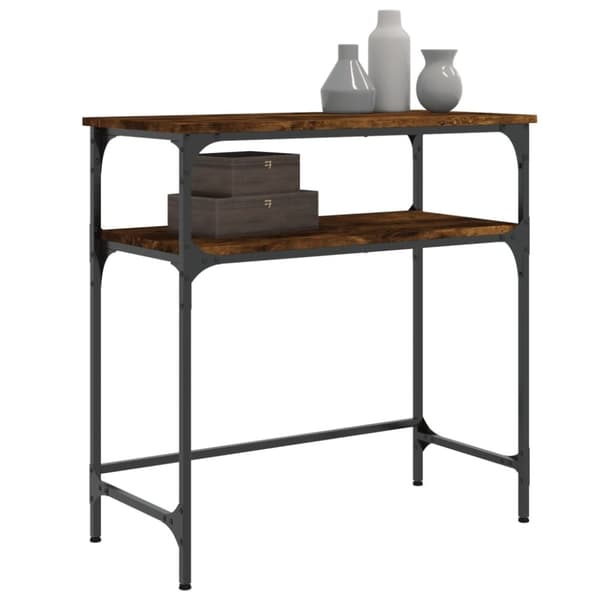 vidaXL konsolbord 75x35,5x75 cm konstrueret træ røget egetræsfarve