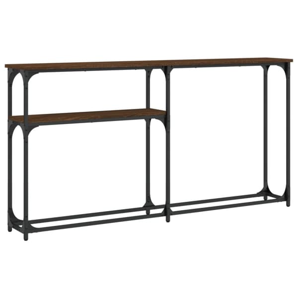 vidaXL konsolbord 145x22,5x75 cm konstrueret træ brunt egetræ
