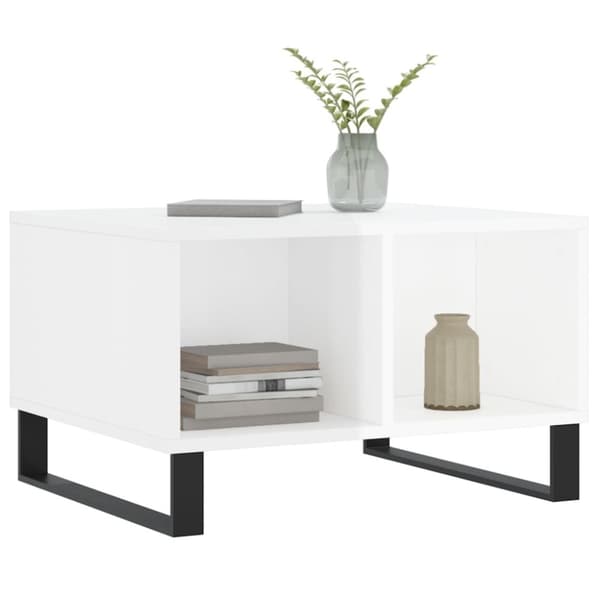 vidaXL sofabord 60x50x36,5 cm konstrueret træ hvid højglans