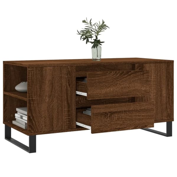 vidaXL Soffbord brun ek 102x44,5x50 cm konstruerat trä
