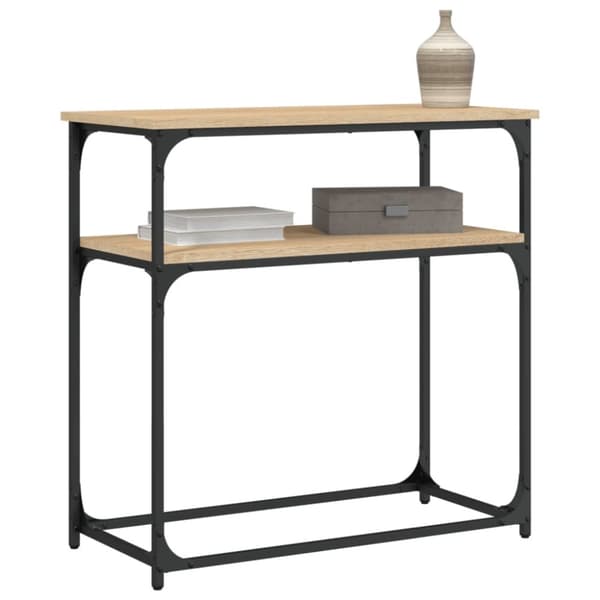 vidaXL konsolbord 75x35,5x75 cm konstrueret træ sonoma-eg