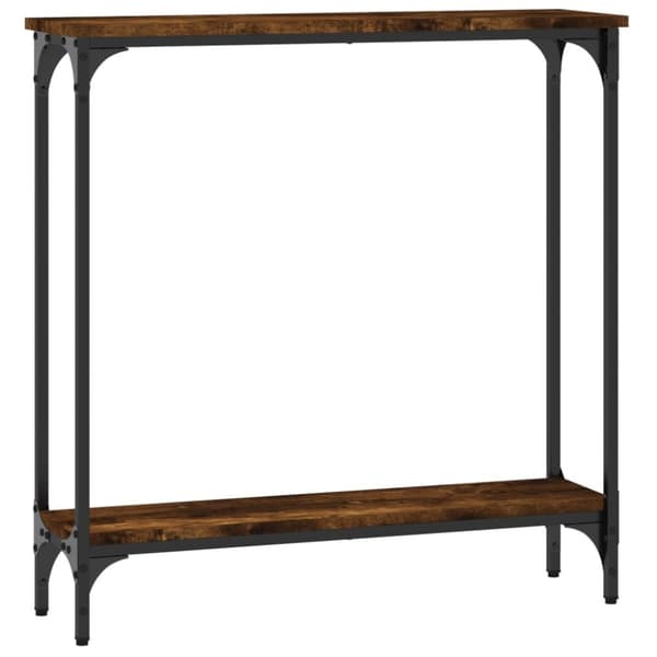 vidaXL konsolbord 75x22,5x75 cm konstrueret træ røget egetræsfarve