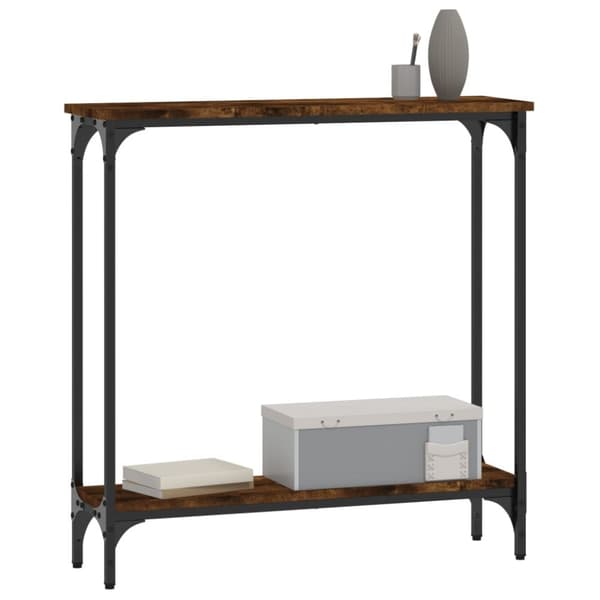 vidaXL konsolbord 75x22,5x75 cm konstrueret træ røget egetræsfarve