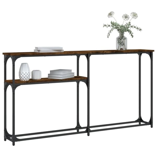 vidaXL konsolbord 145x22,5x75 cm konstrueret træ røget egetræsfarve