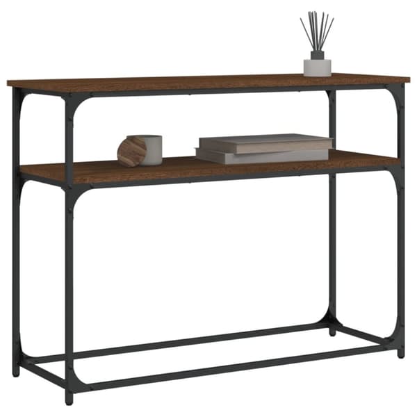 vidaXL konsolbord 100x35,5x75 cm konstrueret træ brunt egetræ