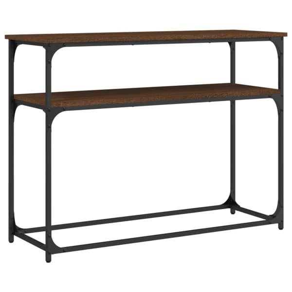 vidaXL konsolbord 100x35,5x75 cm konstrueret træ brunt egetræ
