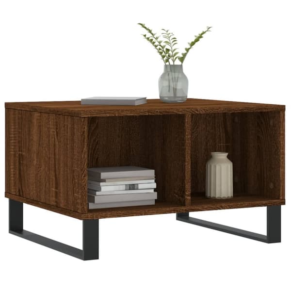 vidaXL sofabord 60x50x36,5 cm konstrueret træ brun egetræsfarve