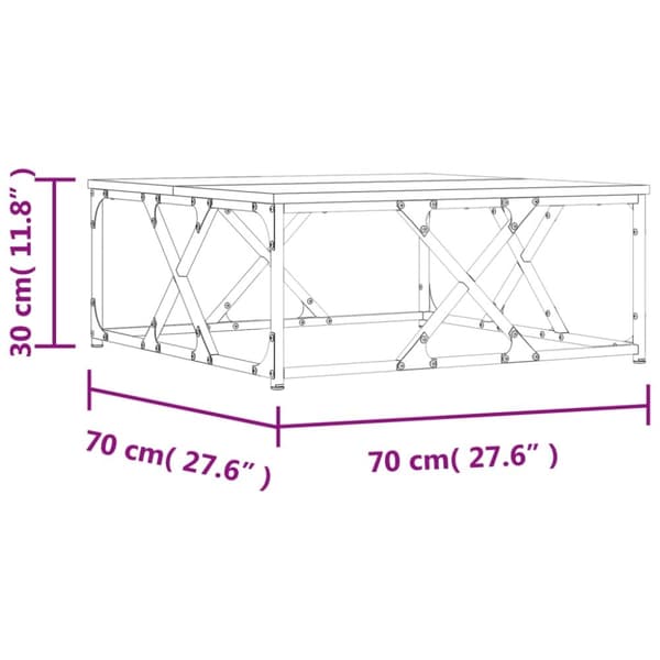 vidaXL sofabord 70x70x30 cm konstrueret træ sort