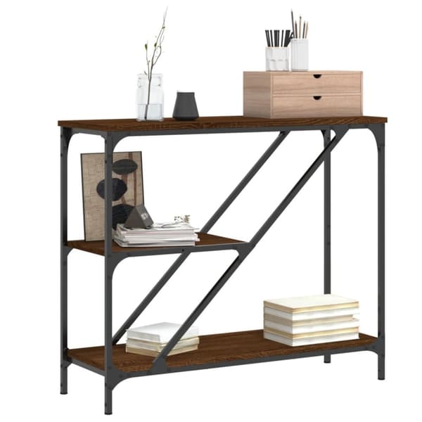 vidaXL Konsollbord brun eik 88,5x30x75 cm konstruert tre