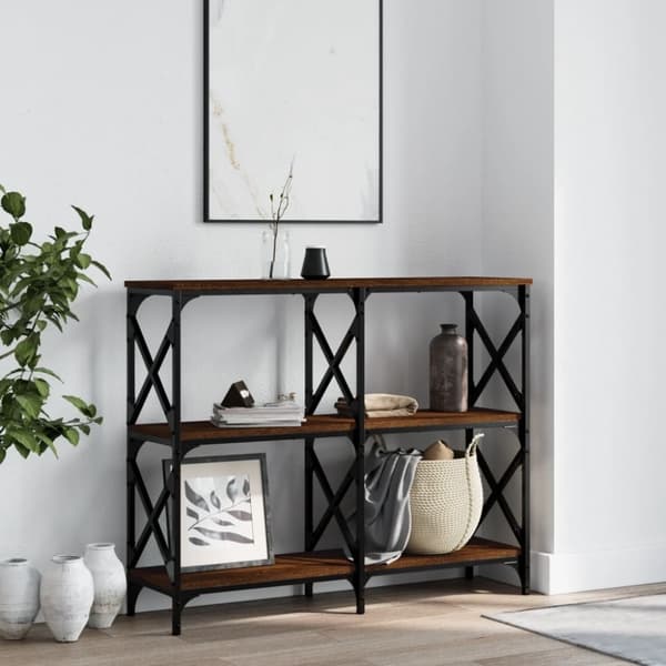 vidaXL Avlastningsbord brun ek 100x28x80,5 cm konstruerat trä