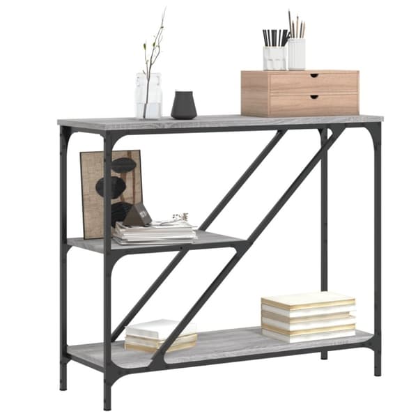 vidaXL Konsollbord grå sonoma 88,5x30x75 cm konstruert tre