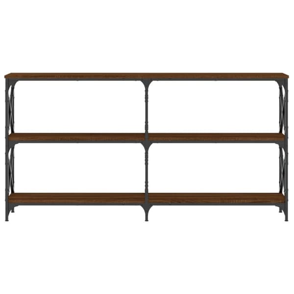 vidaXL konsolbord 200x28x80,5 cm konstrueret træ brun egetræ