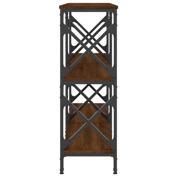 vidaXL konsolbord 200x28x80,5 cm konstrueret træ brun egetræ