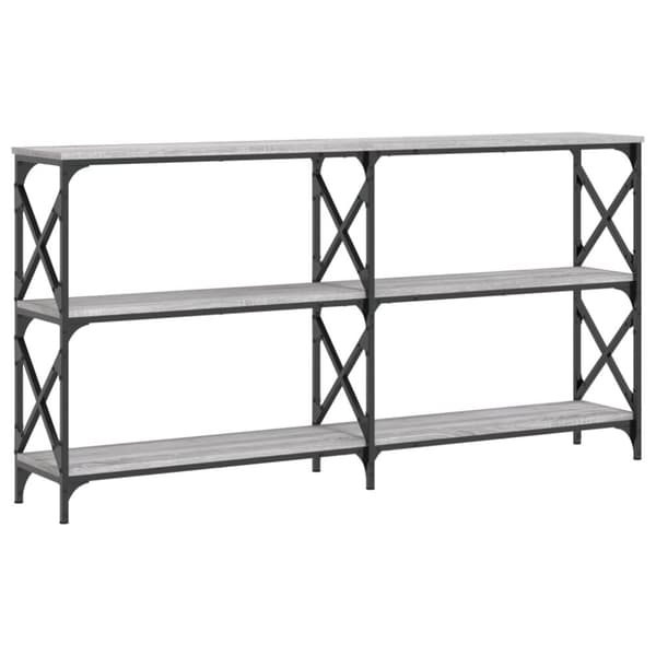 vidaXL Konsolipöytä harmaa Sonoma 156x28x80,5 cm tekninen puu