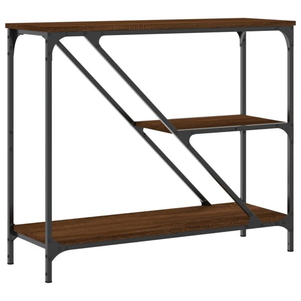vidaXL Konsolipöytä ruskea tammi 88,5x30x75 cm tekninen puu