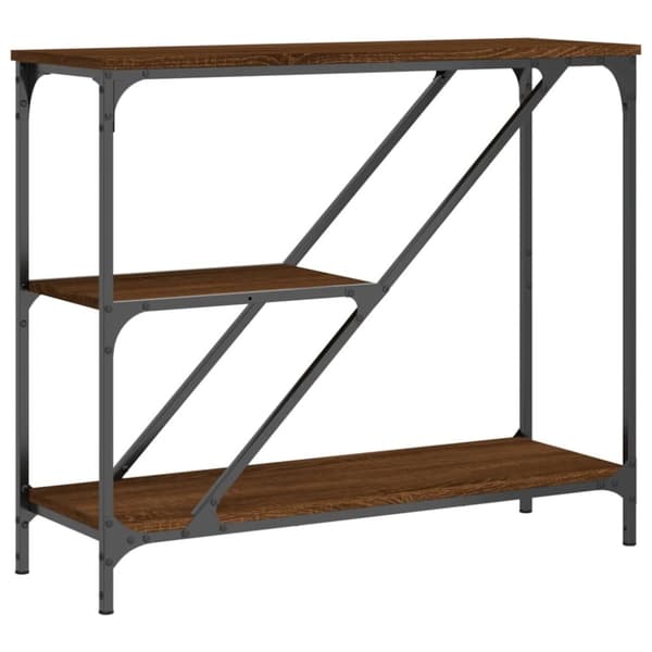vidaXL konsolbord 88,5x30x75 cm konstrueret træ brun egetræsfarve