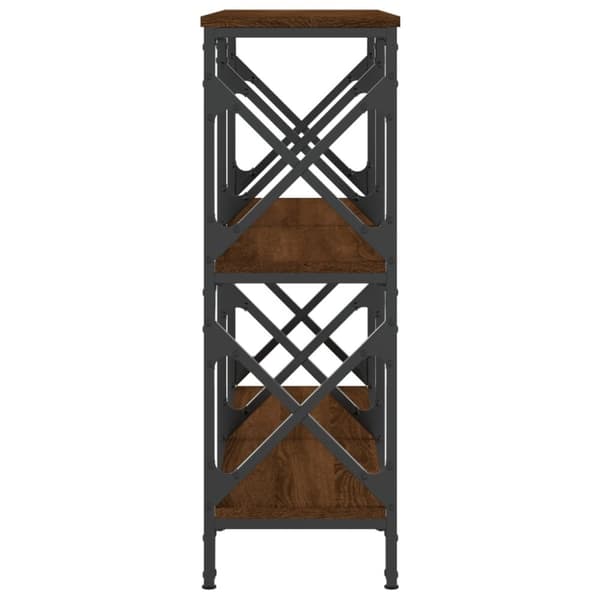 vidaXL konsolbord 100x28x80,5 cm konstrueret træ brun egetræ