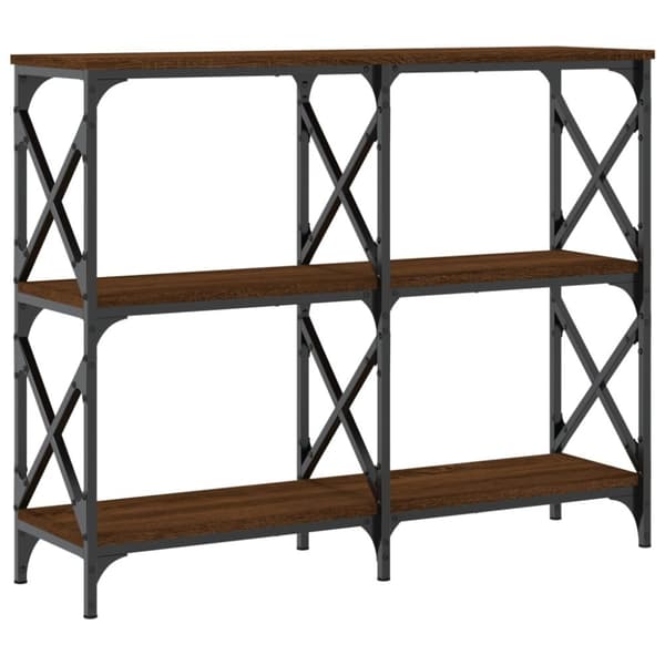 vidaXL konsolbord 100x28x80,5 cm konstrueret træ brun egetræ