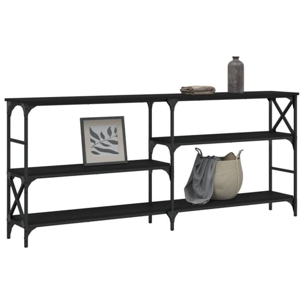 vidaXL Konsollbord svart 180x29x76,5 cm konstruert tre