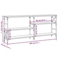 Miniatyrbilde 9 av 10: vidaXL Konsollbord svart 180x29x76,5 cm konstruert tre