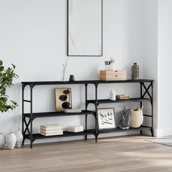 vidaXL Konsollbord svart 180x29x76,5 cm konstruert tre