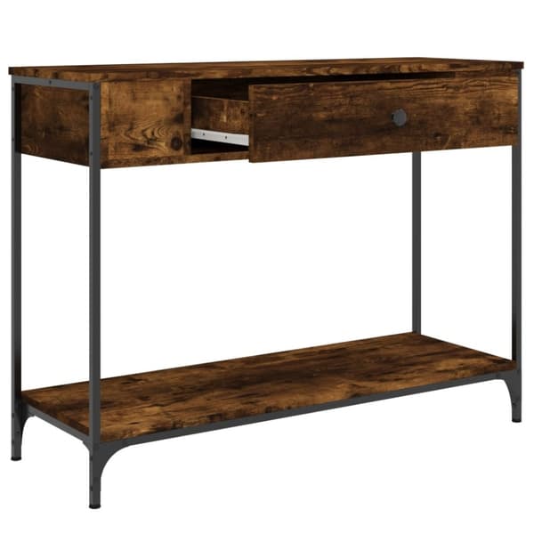 vidaXL konsolbord 100x34,5x75 cm konstrueret træ røget egetræsfarve