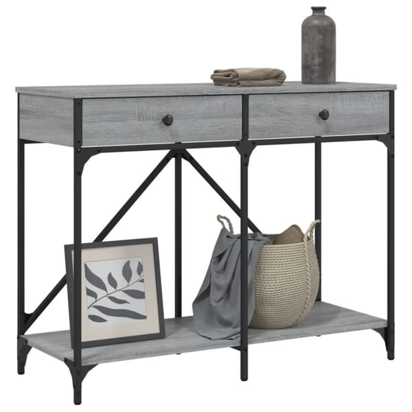 vidaXL Konsolipöytä harmaa Sonoma 100x39x78,5 cm tekninen puu