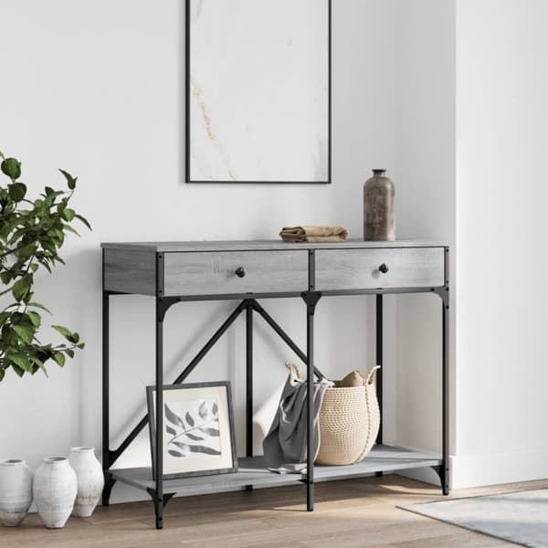 vidaXL konsolbord 100x39x78,5 cm konstrueret træ grå sonoma-eg