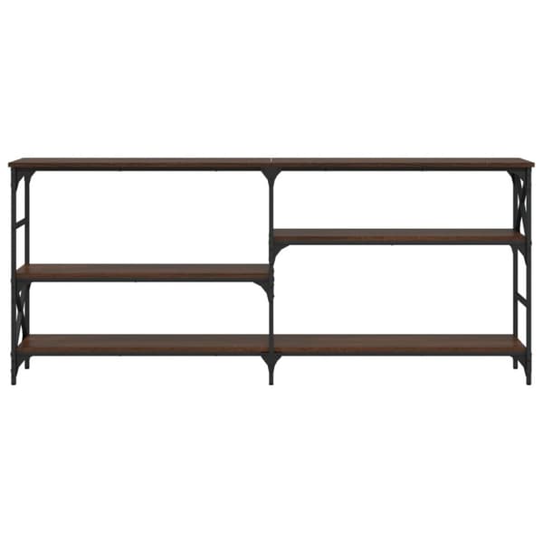 vidaXL konsolbord 180x29x76,5 cm konstrueret træ brun egetræ