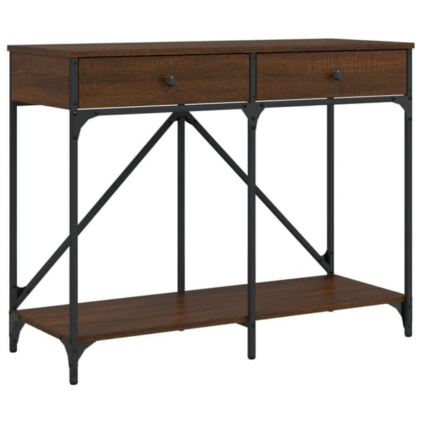 vidaXL konsolbord 100x39x78,5 cm konstrueret træ brun egetræsfarve