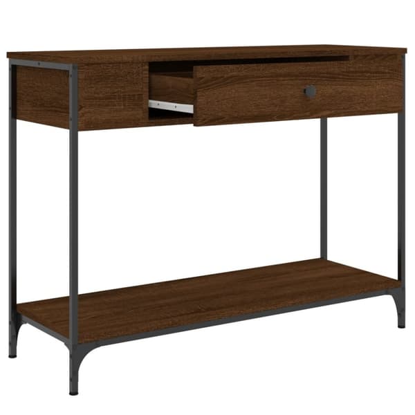 vidaXL konsolbord 100x34,5x75 cm konstrueret træ brunt egetræ