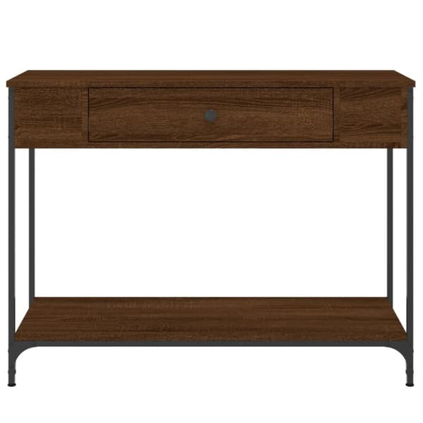 vidaXL konsolbord 100x34,5x75 cm konstrueret træ brunt egetræ