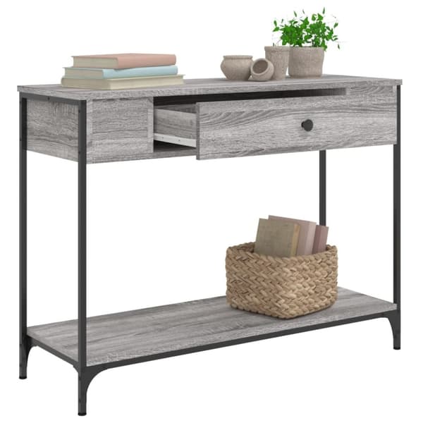 vidaXL konsolbord 100x34,5x75 cm konstrueret træ grå sonoma-eg