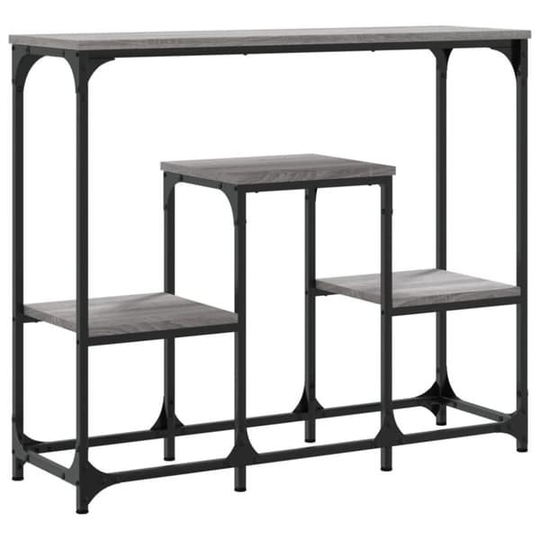 vidaXL konsolbord 89,5x28x76 cm konstrueret træ grå sonoma-eg